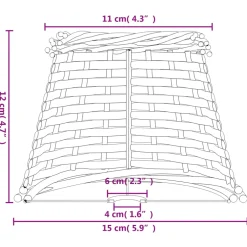 vidaXL Lampenkap Ø15x12 cm wicker bruin