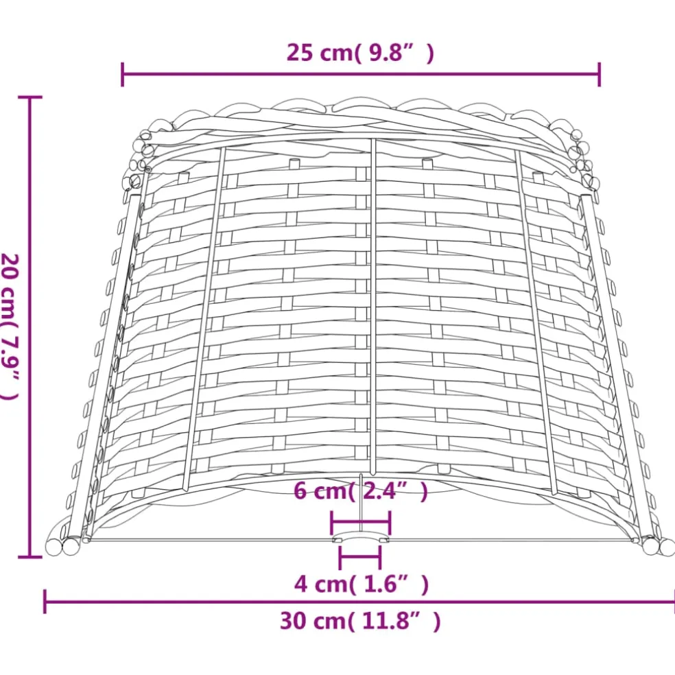 vidaXL Lampenkap Ø30x20 cm wicker wit