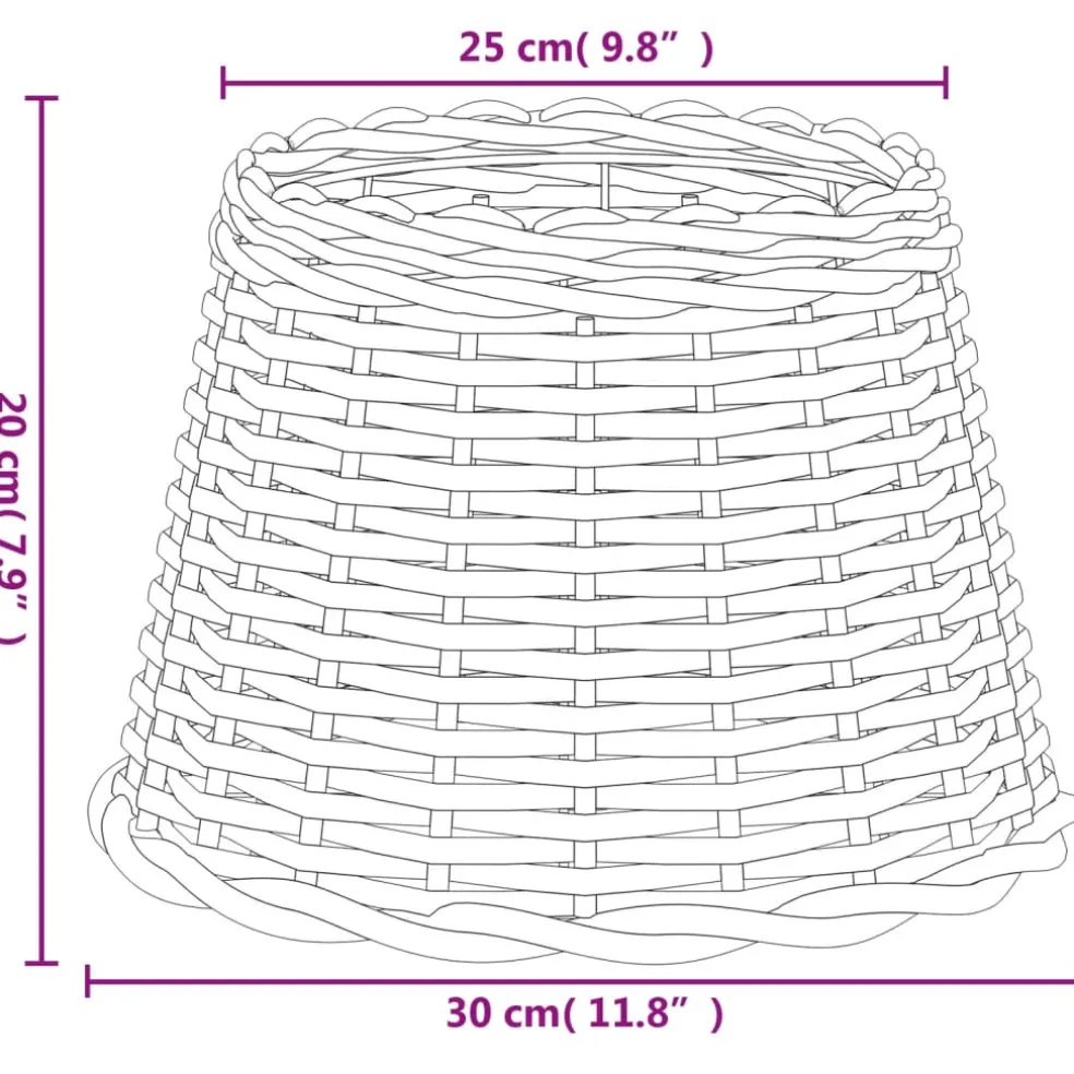 vidaXL Lampenkap Ø30x20 cm wicker wit