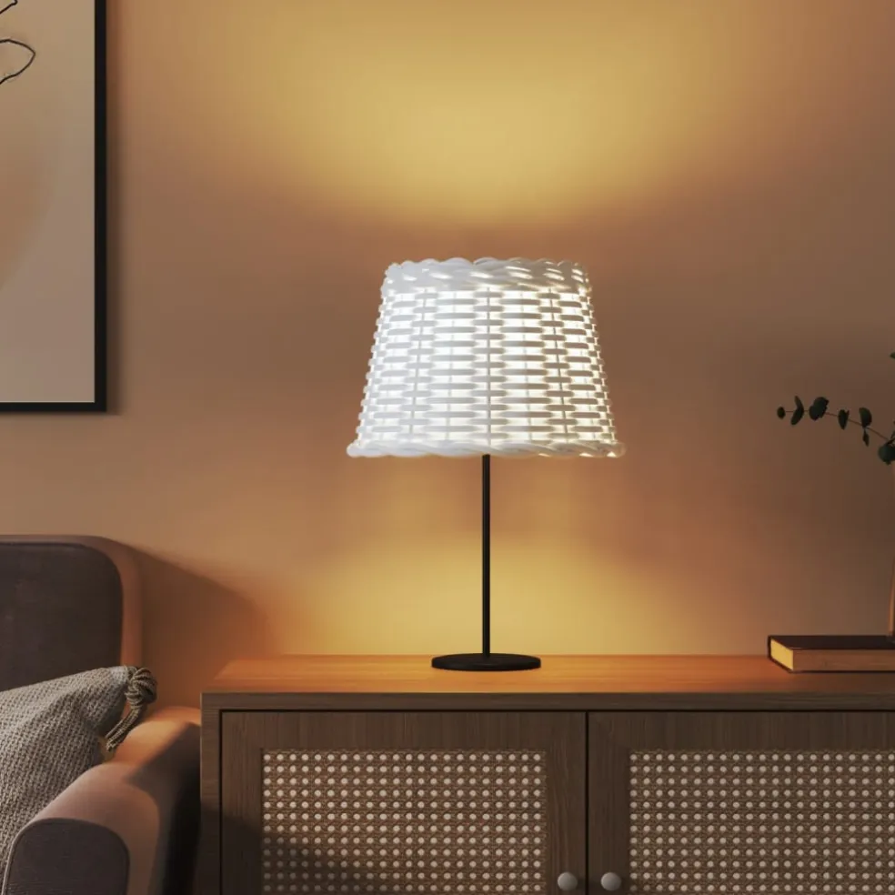 vidaXL Lampenkap Ø30x20 cm wicker wit