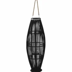 vidaXL Lantaarnhouder hangend 95 cm bamboe zwart