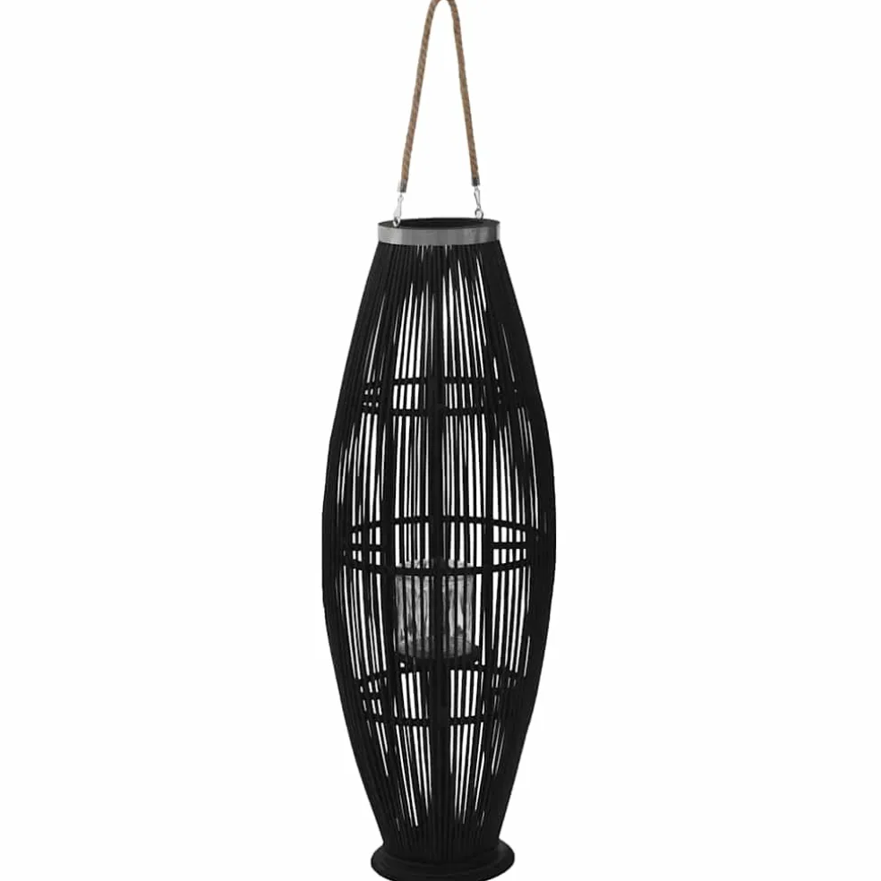 vidaXL Lantaarnhouder hangend 95 cm bamboe zwart