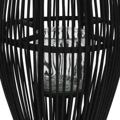 vidaXL Lantaarnhouder hangend 95 cm bamboe zwart