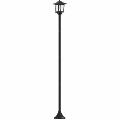 vidaXL Lantaarnpaal Set 2 st Zwart 16 x 16 x 156 cm RVS en ABS