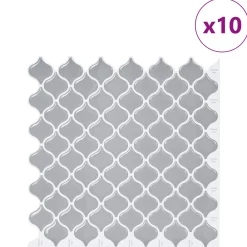 vidaXL Lanturn Tegel 10 st Grijs 27 x 27 cm Polyurethaan en PET