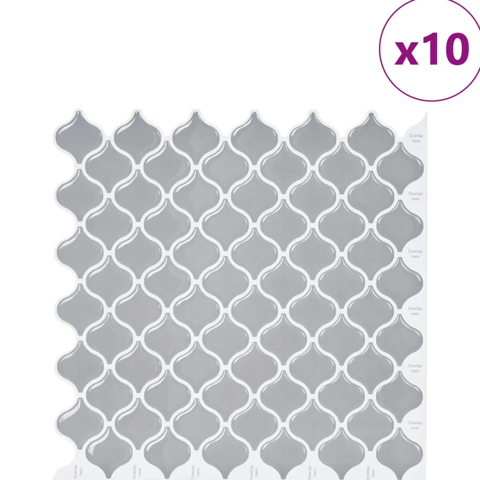 vidaXL Lanturn Tegel 10 st Grijs 27 x 27 cm Polyurethaan en PET