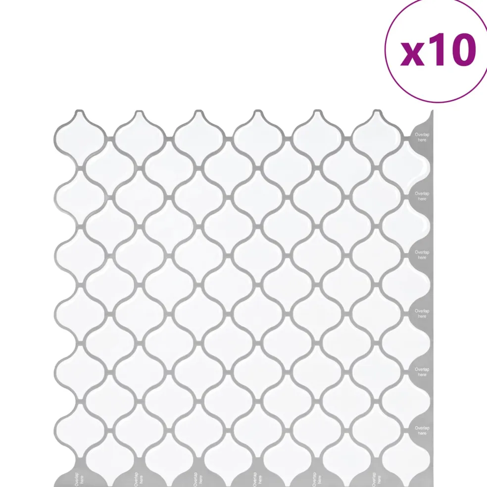 vidaXL Lanturn Tegel 10 st Wit 27 x 27 cm Polyurethaan en PET