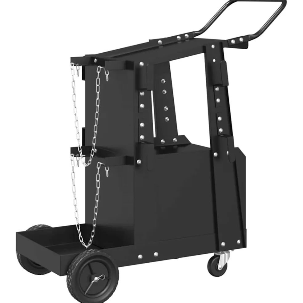 vidaXL Laswagen Zwart 91 x 47 x 96 cm Staal