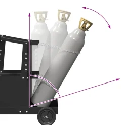 vidaXL Laswagen Zwart 91 x 47 x 96 cm Staal