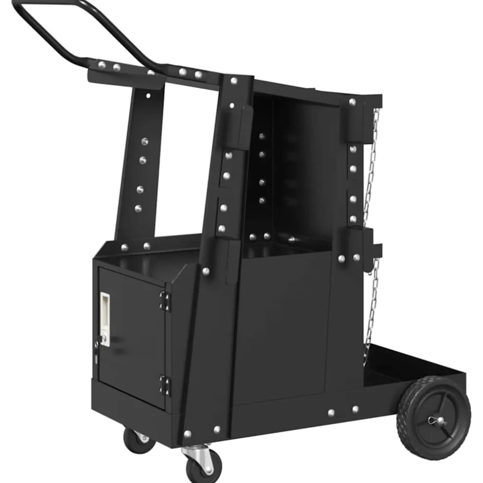 vidaXL Laswagen Zwart 91 x 47 x 96 cm Staal