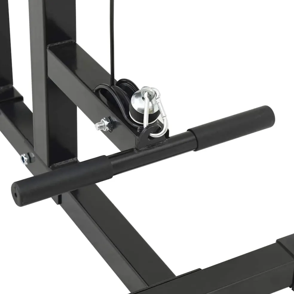 vidaXL Lat pulldown machine Zwart 110 x 70 x 187 cm Gepoedercoat staal