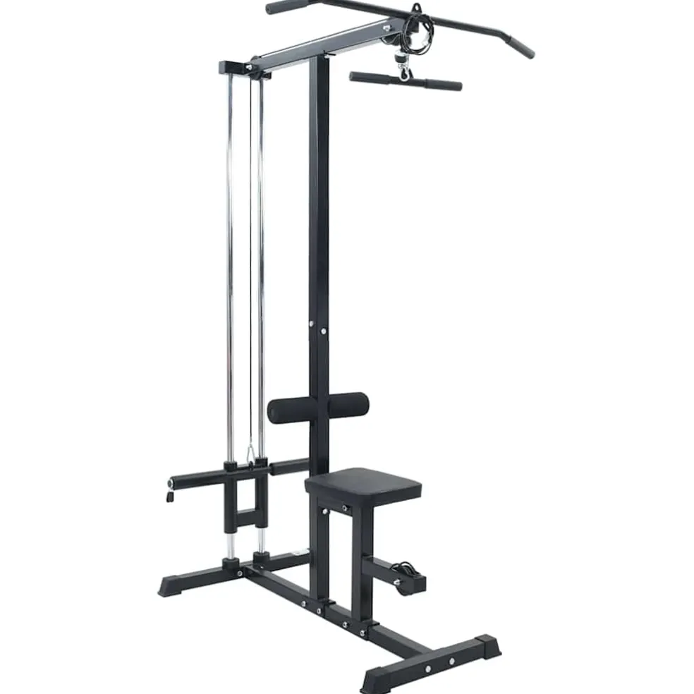 vidaXL Lat pulldown machine Zwart 110 x 70 x 187 cm Gepoedercoat staal