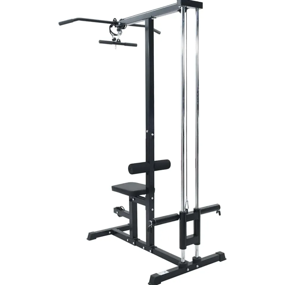 vidaXL Lat pulldown machine Zwart 110 x 70 x 187 cm Gepoedercoat staal