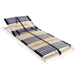 vidaXL Lattenbodems 2 st met 42 latten 7 zones 70x200 cm