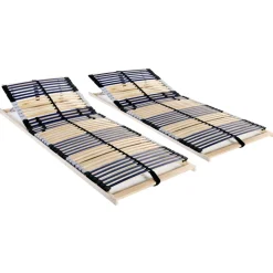 vidaXL Lattenbodems 2 st met 42 latten 7 zones 70x200 cm