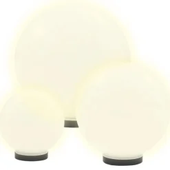 vidaXL LED-bollampen rond 20/30/40 cm PMMA 3 st