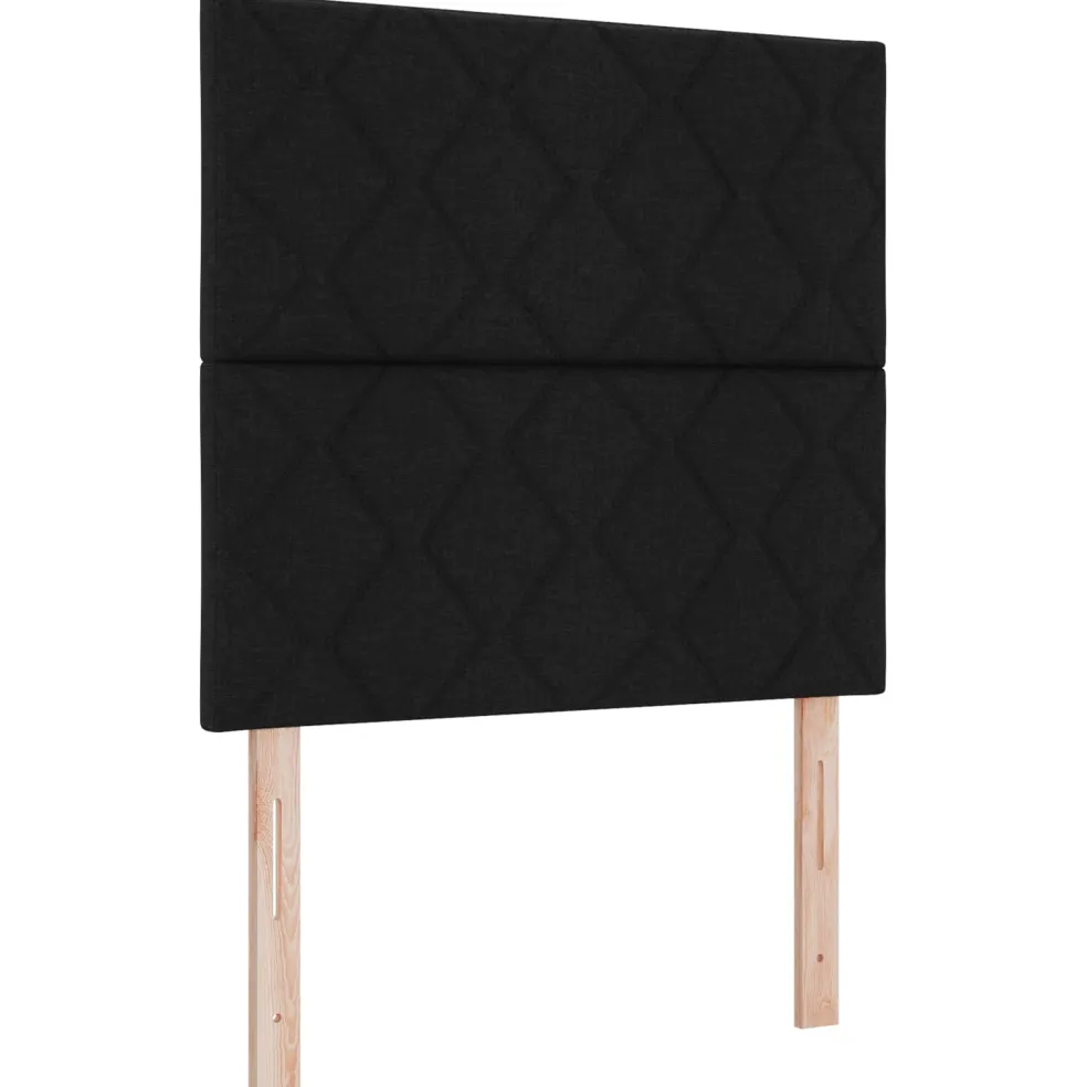 vidaXL LED Boxspring Bed met Matras Zwart 80 x 200 cm Stof