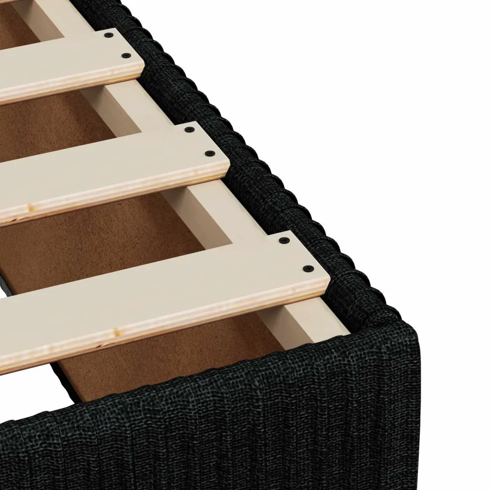 vidaXL LED Boxspring Bed met Matras Zwart 80 x 200 cm Stof