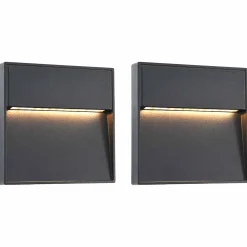 vidaXL LED-buitenwandlampen 2 st 3 W vierkant zwart