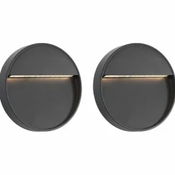 vidaXL LED-buitenwandlampen 2 st 3 W rond zwart