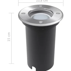 vidaXL LED-Grondspots buiten 3 stuks rond