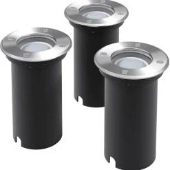 vidaXL LED-Grondspots buiten 3 stuks rond