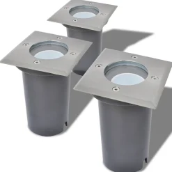 vidaXL LED-Grondspots buiten 3 stuks vierkant