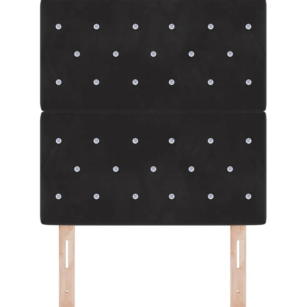 vidaXL LED Hoofdbord met LED-stripverlichting Zwart 80 cm Fluweel