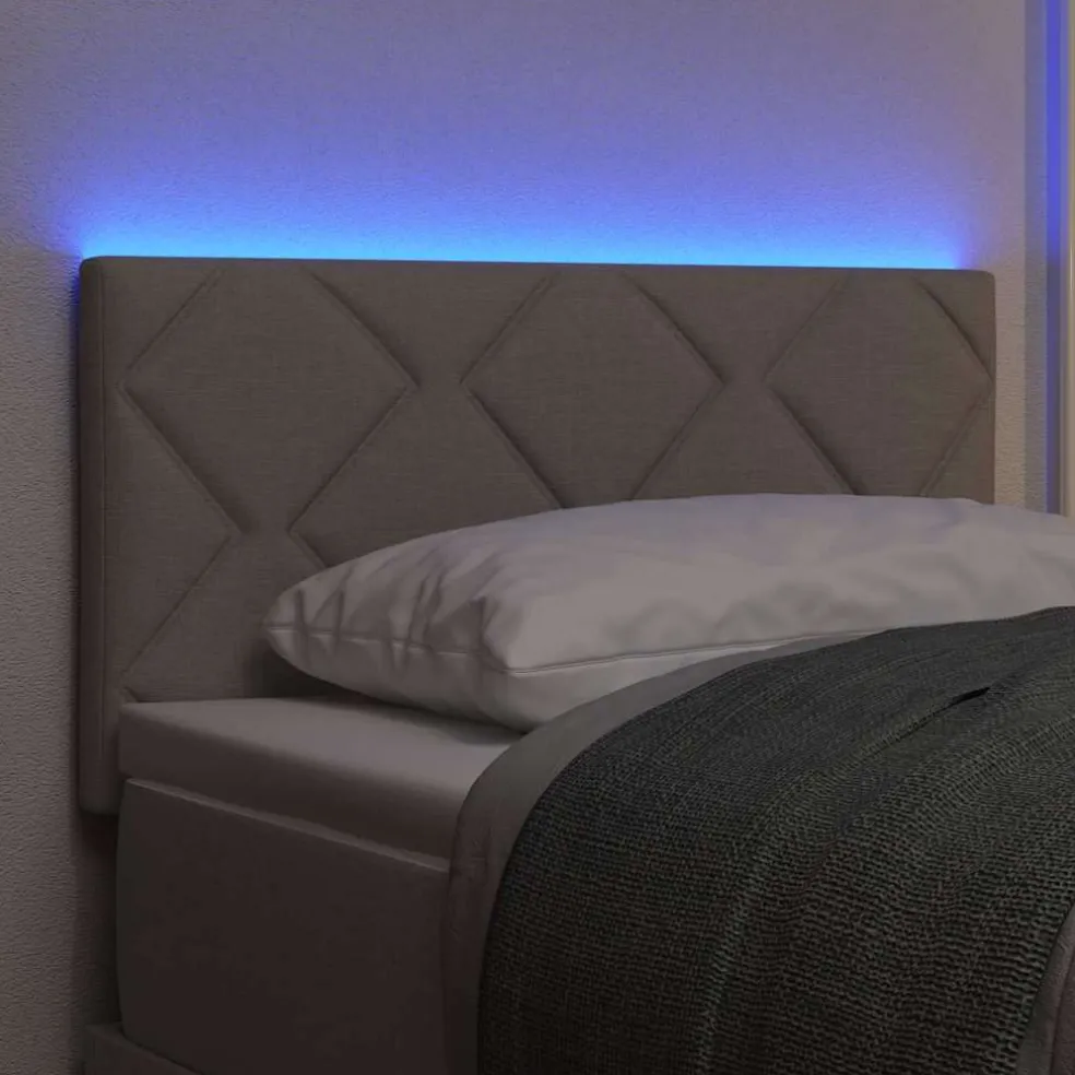 vidaXL LED Hoofdbord Taupe Stof