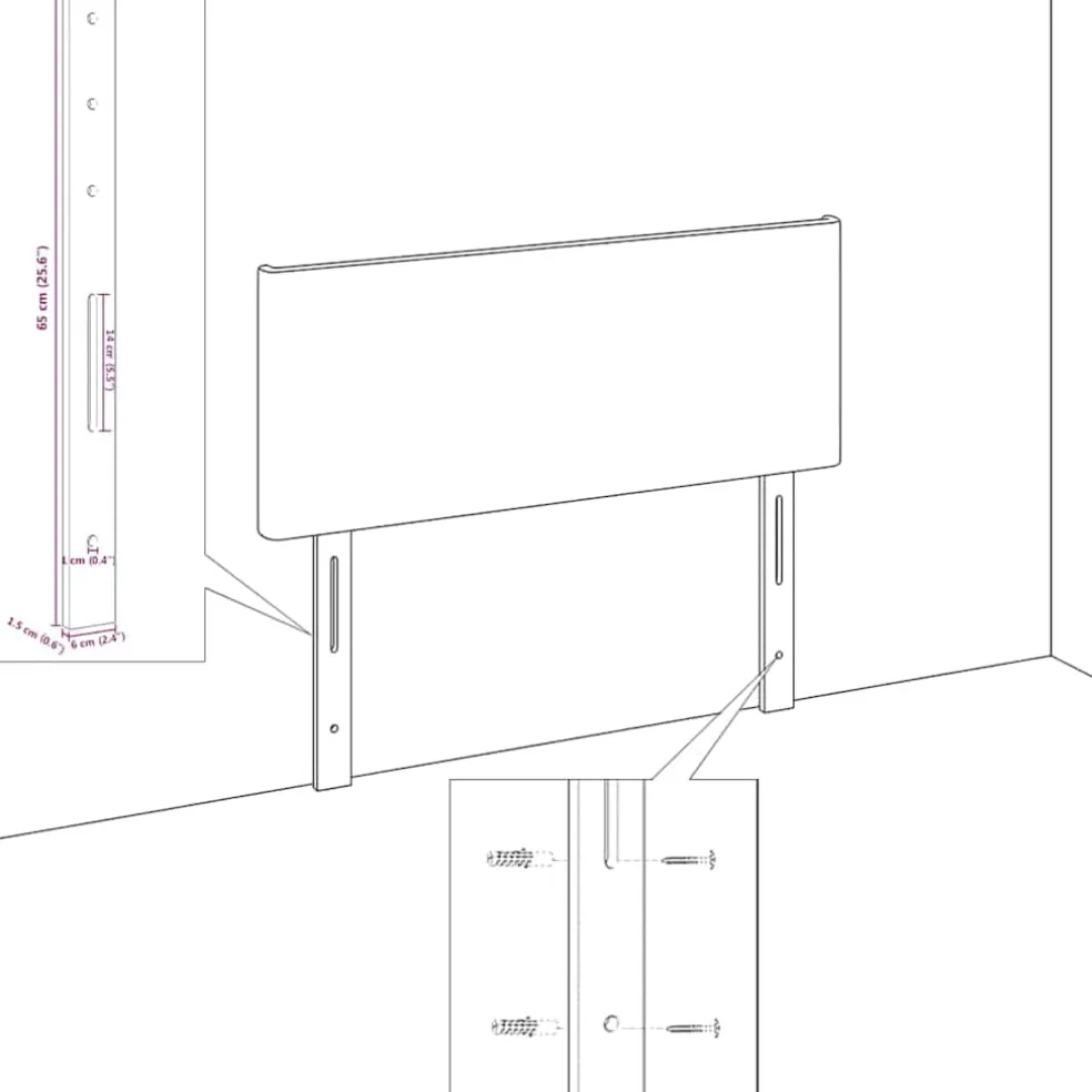 vidaXL LED Hoofdbord Taupe Stof