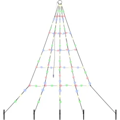 vidaXL LED Kerstboom met Grondspiesjes Meerkleurig 182 cm Metaal