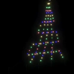 vidaXL LED Kerstboom met Grondspiesjes Meerkleurig 182 cm Metaal