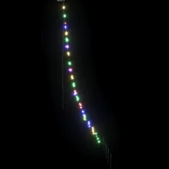 vidaXL LED Kerstboom met Grondspiesjes Meerkleurig 182 cm Metaal