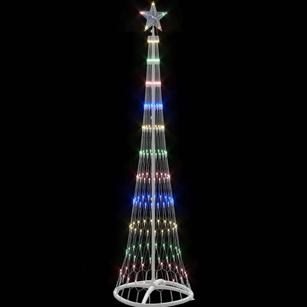 vidaXL LED Kerstboom Multikleur 51 x 51 x 190 cm Metaal