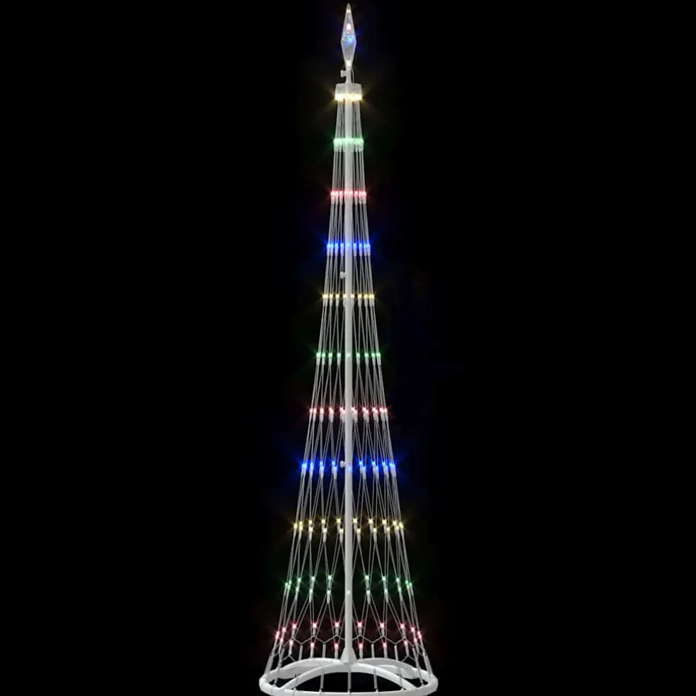 vidaXL LED Kerstboom Multikleur 51 x 51 x 190 cm Metaal