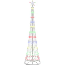 vidaXL LED Kerstboom Multikleur 51 x 51 x 190 cm Metaal