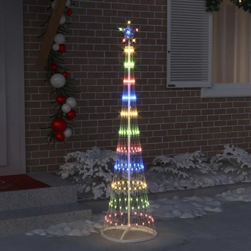vidaXL LED Kerstboom Multikleur 51 x 51 x 190 cm Metaal