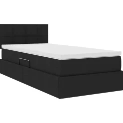 vidaXL LED Opslagbed met Matras Zwart 90 x 190 cm Stof