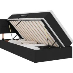 vidaXL LED Opslagbed met Matras Zwart 90 x 190 cm Stof