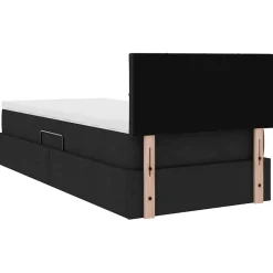vidaXL LED Opslagbed met Matras Zwart 90 x 190 cm Stof