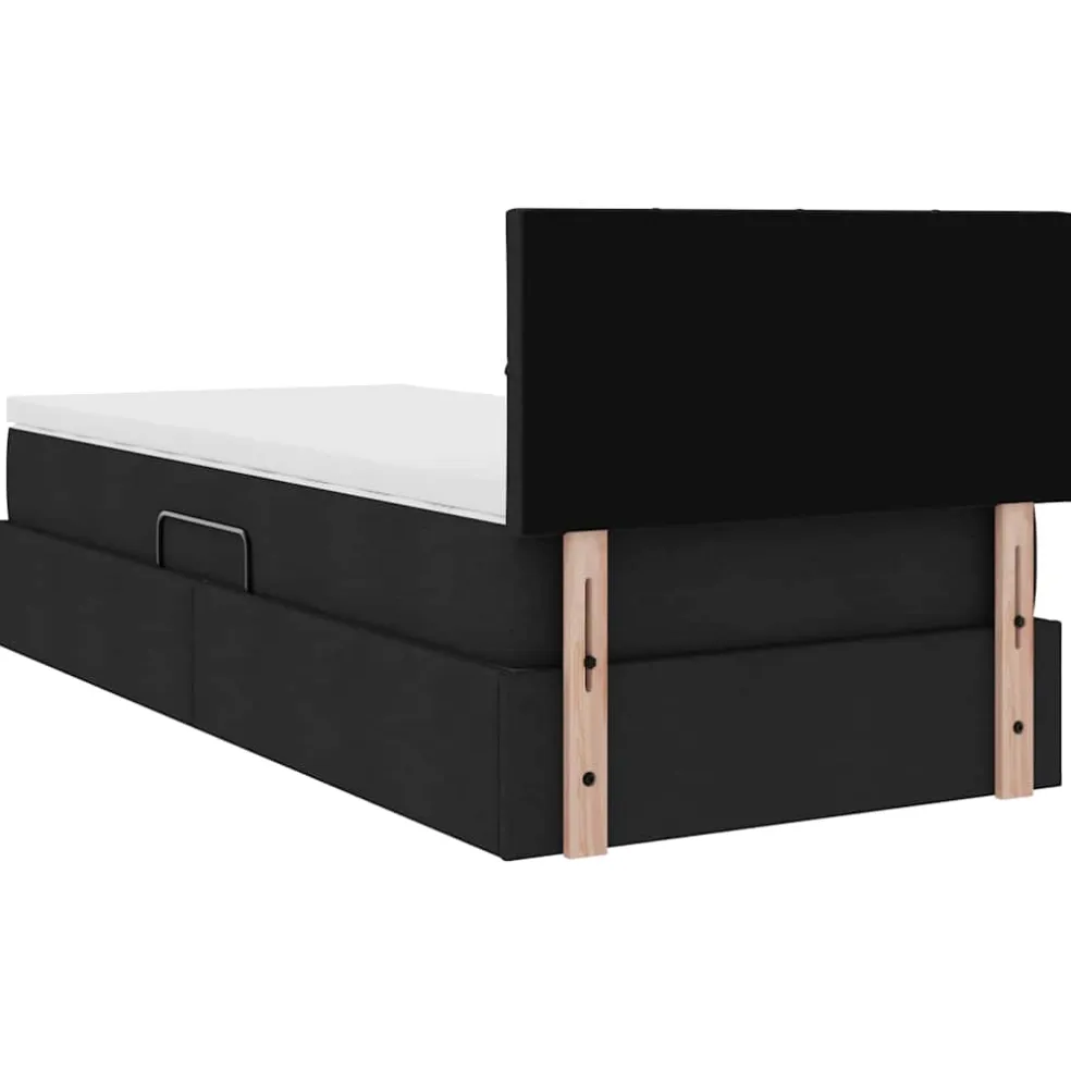 vidaXL LED Opslagbed met Matras Zwart 90 x 190 cm Stof