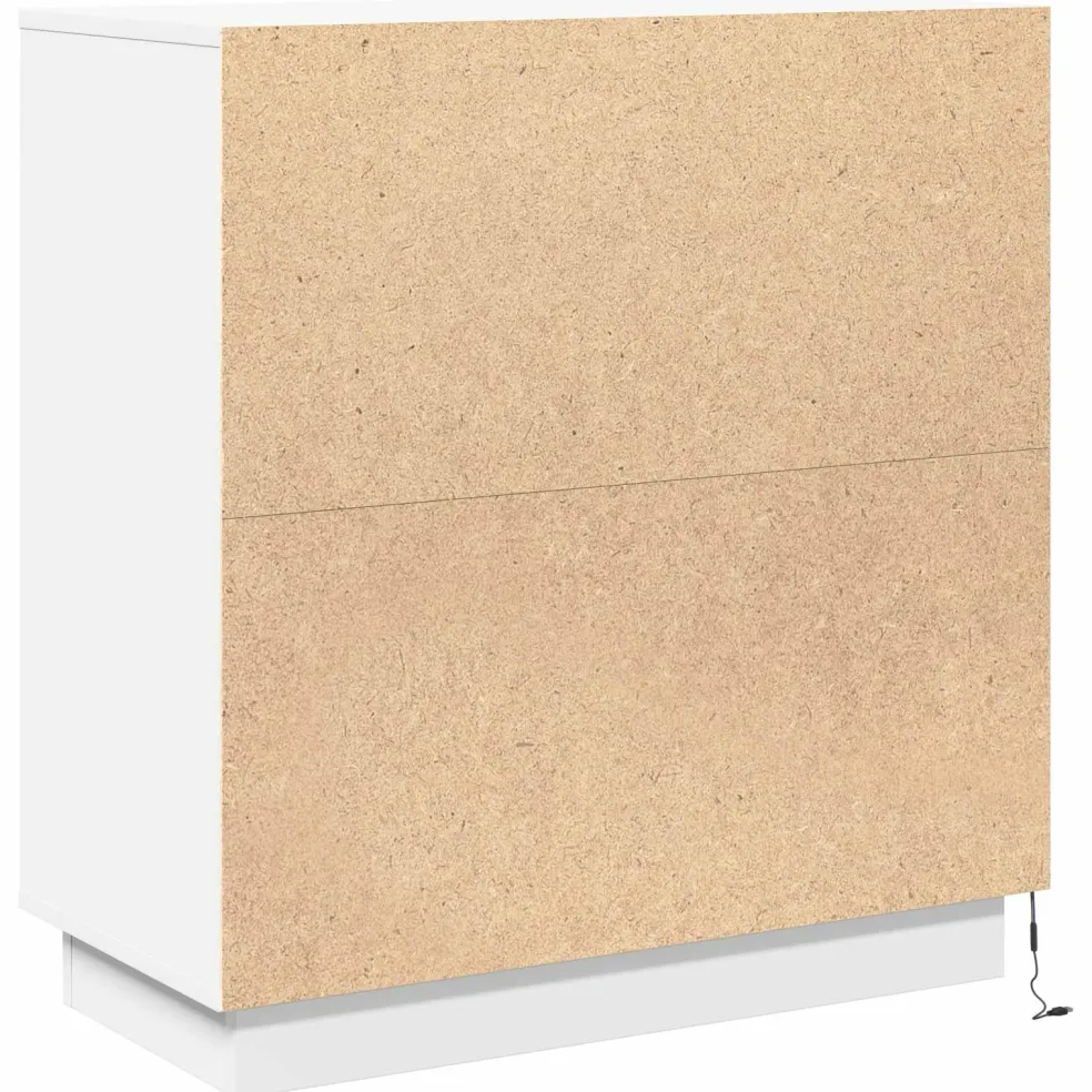 vidaXL LED Sideboard Wit 71 x 34,5 x 75 cm Bewerkt hout