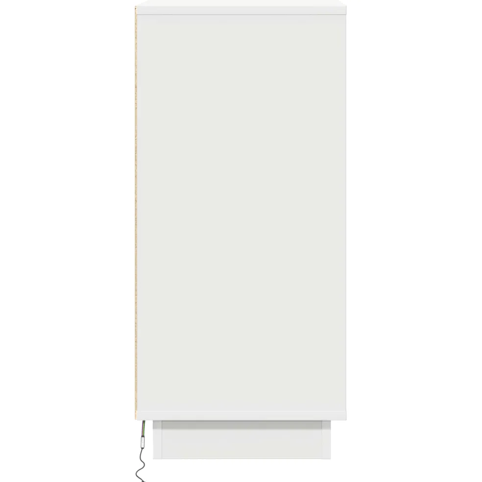vidaXL LED Sideboard Wit 71 x 34,5 x 75 cm Bewerkt hout