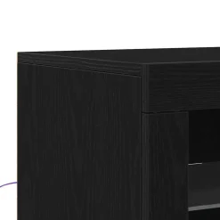 vidaXL LED Sideboard 60,5 x 37 x 100 cm Bewerkt hout Zwart Eiken