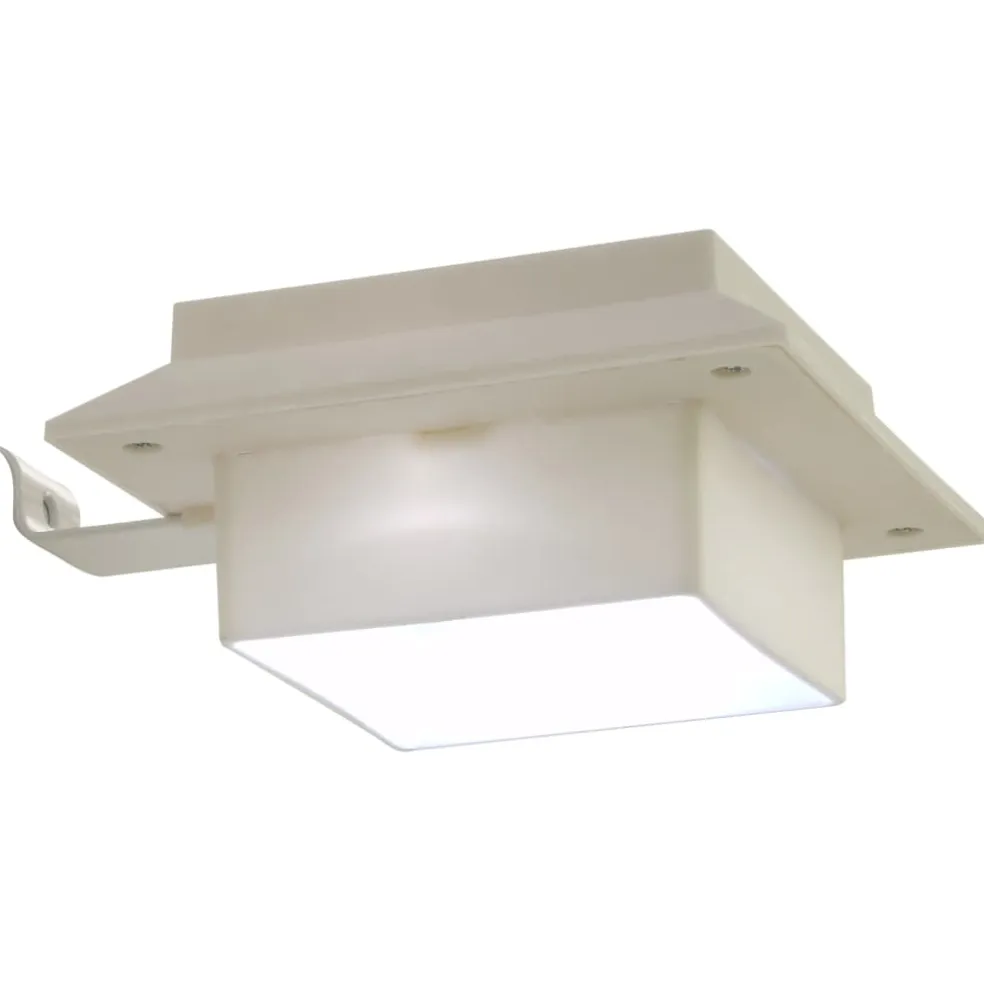 vidaXL LED-solarlampen vierkant 12 cm wit 6 st