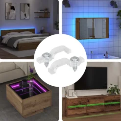 vidaXL LED Strip Clips 23,8 mm 2 st Transparant Kunststof en Ijzer