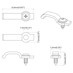 vidaXL LED Strip Clips 23,8 mm 2 st Transparant Kunststof en Ijzer