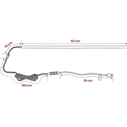 vidaXL LED-strip met LED-stripverlichting Zwart 180 cm SMD5050