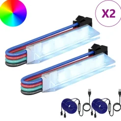 vidaXL LED-strip 2 st Zwart en Multikleur Koper en kunststof