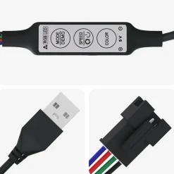 vidaXL LED-strip 2 st Zwart en transparant Koper en kunststof